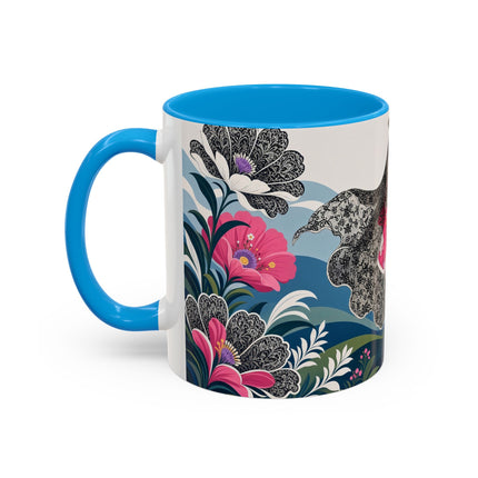 🌸🎀 The Pink Lace Garden Promenade Colorful Mug – Art Deco Fashion Elegance