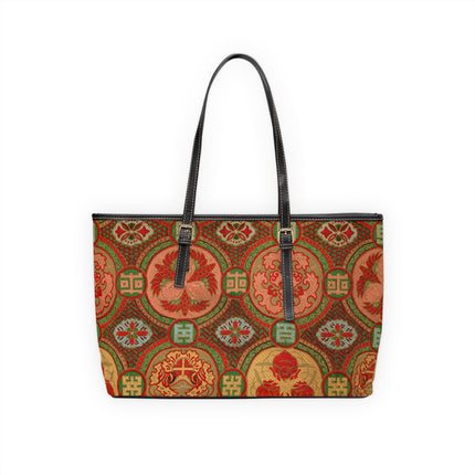 Japanese Fan Pattern by G.A. Audsley PU Leather Shoulder Bag