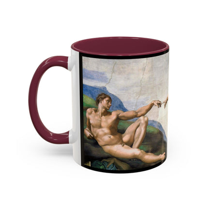 The Creation of Adam by Michelangelo Buonarroti Colorful Mugs (11oz, 15oz)