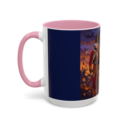 🎃💙 The Pumpkin Lantern Courtship Colorful Mug – Romantic Halloween Elegance