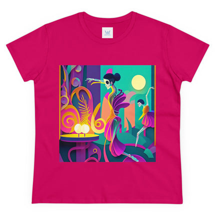 Dance of the Skeleton Ballerinas Women's Midweight Cotton Tee