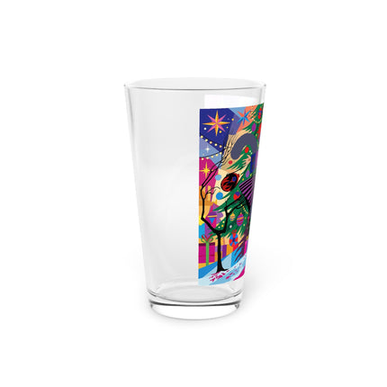 🎄✨ Christmas Among The Twinkling Trees Pint Glass – Art Deco Holiday Fantasy