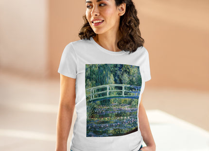 Water Lilies and Japanese Bridge by Claude Monet Women's Midweight Cotton Tee