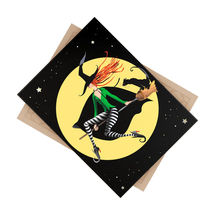 A Witch’s Moonlit Flight Ceramic Tile