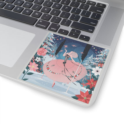 🎠❄️ The Christmas Carousel Dream Kiss-Cut Sticker – Art Deco Holiday Fantasy