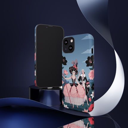 🌹🎭 The Rose Masquerade Promenade Phone Case – Art Deco Floral Elegance