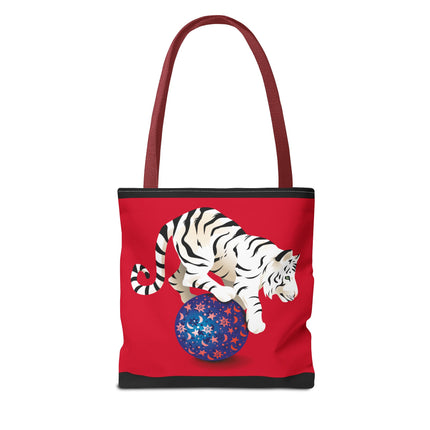 Majestic White Tiger on a Celestial Journey Tote Bag (AOP)