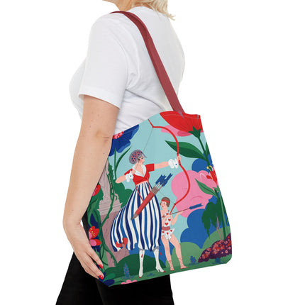 🏹🌺 The Lady Of The Enchanted Garden Archery Tote Bag – Art Deco Floral Adventure