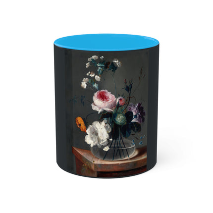 Floral Still Life by Johann Baptist Drechsler Colorful Mugs, 11oz