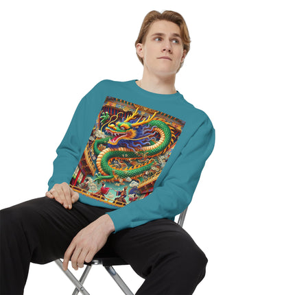 Tibetan Dragon Over Kabuki Duel Sweatshirt