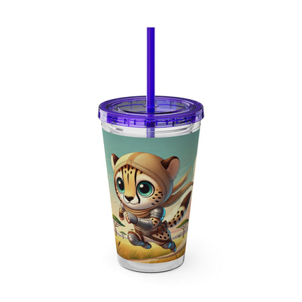 Swift Cheetah Sunsplash Tumbler with Straw, 16oz