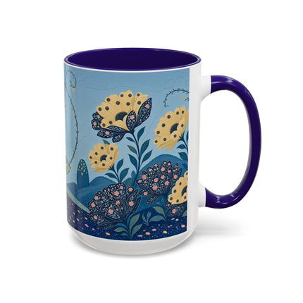 🌼🦋 The Enchanted Butterfly Garden Promenade Colorful Mug – Art Deco Floral Whimsy