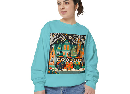 Night of the Trick-or-Treating Owlets Unisex Garment-Dyed Sweatshirt