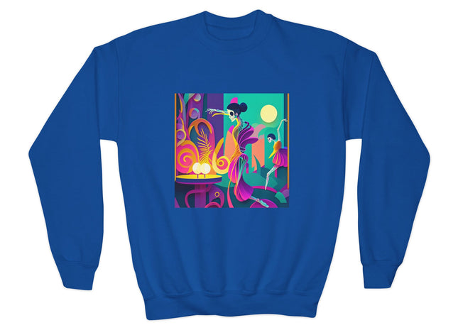 Dance of the Skeleton Ballerinas Youth Crewneck Sweatshirt