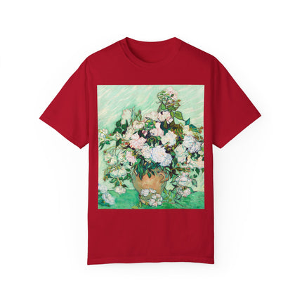 Roses by Vincent Van Gogh Unisex Garment-Dyed T-shirt