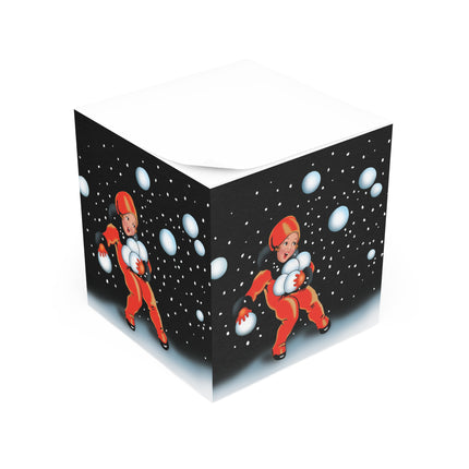 A Festive Snowball Note Cube