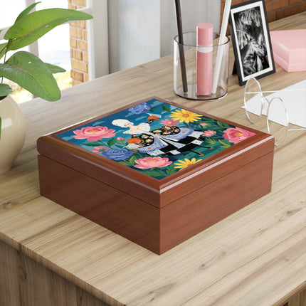 🌸🎀 The Grand Floral Promenade Jewelry Box – Art Deco Fashion Fantasy