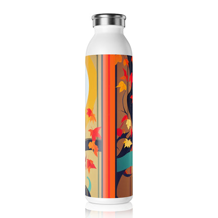 Black Cat in Kimono Slim Water Bottle
