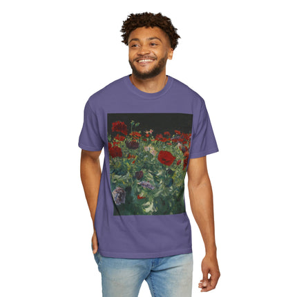 Poppies (A Study of Poppies for Carnation, Lily, Lily, Rose) by John Singer Sargent Unisex Garment-Dyed T-shirt