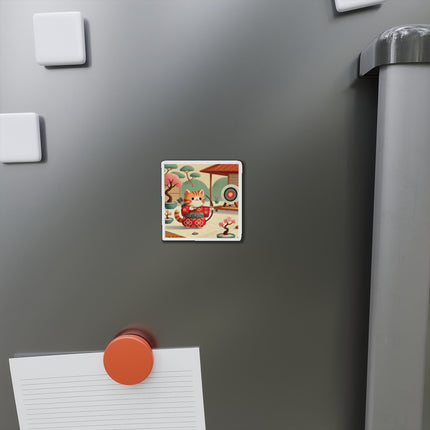 Archer Kitten in the Zen Garden Die-Cut Magnets (5 Sizes)