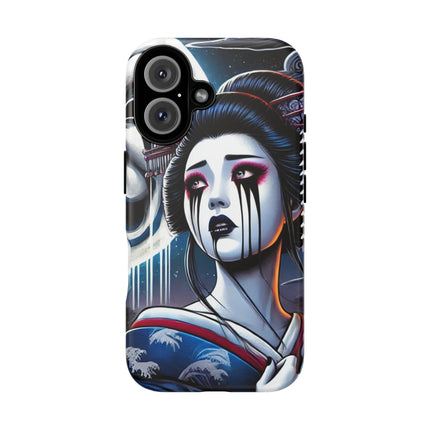 Geisha’s Black Ink Tears Phone Cases
