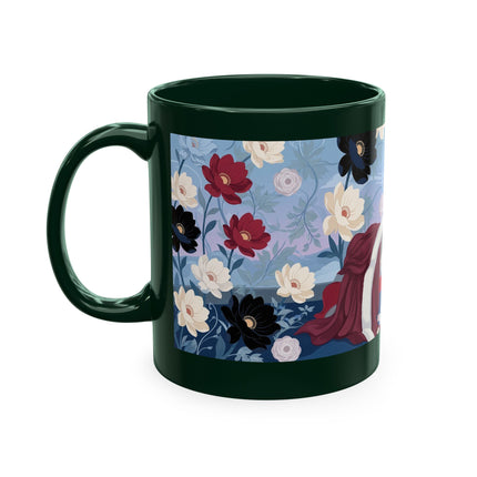 💌🌺 The Lady Of The Scattered Love Letters Ceramic Mug – Art Deco Romantic Elegance