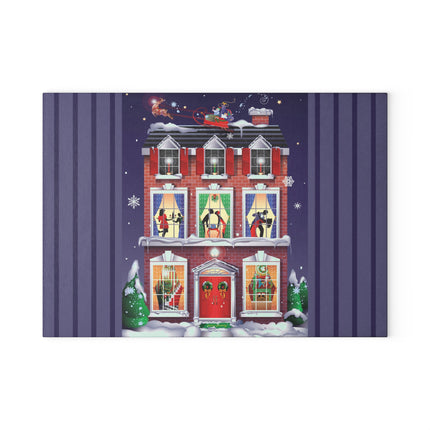 A Christmas Eve Celebration Glass Cutting Board