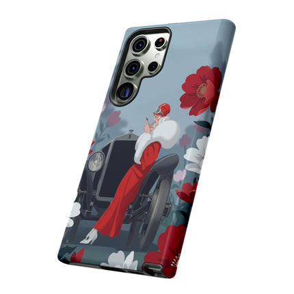 🚗🌺 The Lady Of The Grand Touring Car Phone Case – Art Deco Motoring Elegance