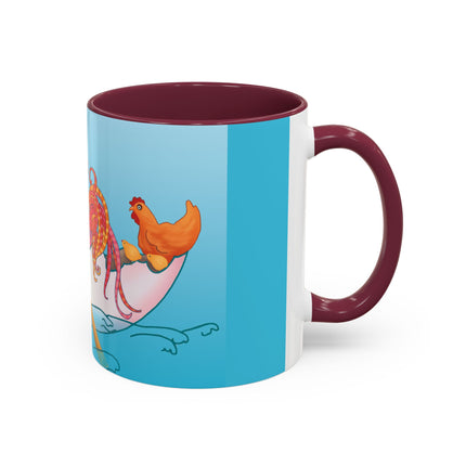 A Rooster's Seafaring Adventure Colorful Mugs, 11oz