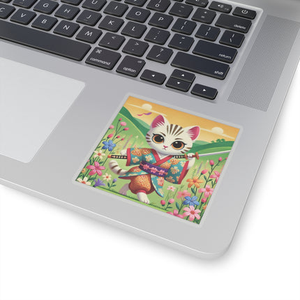 Samurai Kitten Kiss-Cut Stickers (4 Sizes)