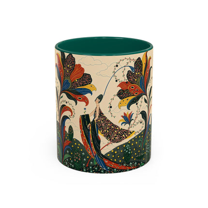 🌺🦋 The Enchanted Floral Voyage Colorful Mug – Art Deco Botanical Whimsy