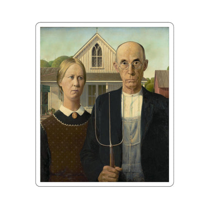 American Gothic by Grant Wood Kiss-Cut Stickers (4 Sizes)