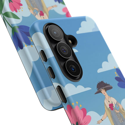 🌸🎩 The Lady Of The Grand Flower Garden Phone Case – Art Deco Fashion Illustration