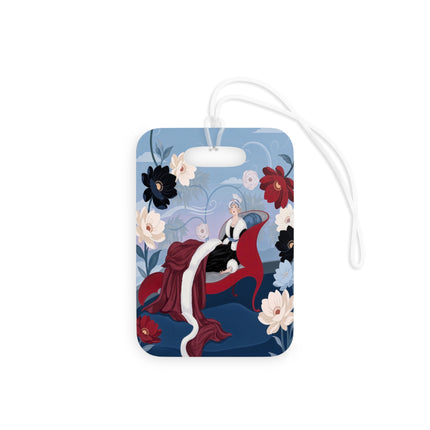 🌹✨ The Scarlet Chaise Luggage Tag – Art Deco Floral Glamour