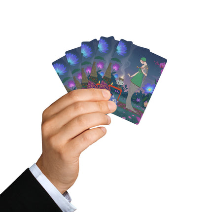 🌙🪷 Moonlit Incense Ceremony Playing Cards – Art Deco Meditation Garden