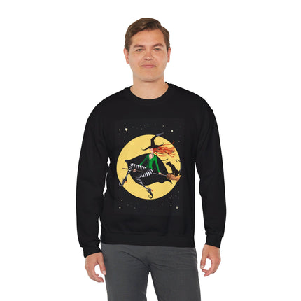 A Witch’s Moonlit Flight Unisex Heavy Blend™ Crewneck Sweatshirt