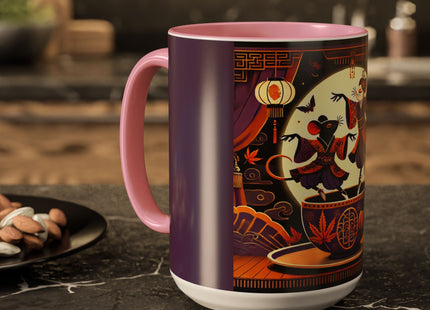 Theatrical Halloween Mice on Teacup Colorful Mugs (11oz, 15oz)
