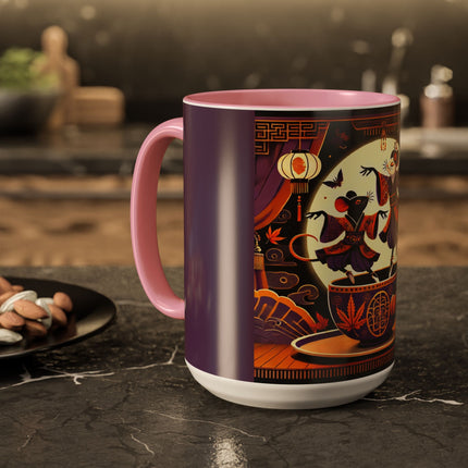 Theatrical Halloween Mice on Teacup Colorful Mugs (11oz, 15oz)
