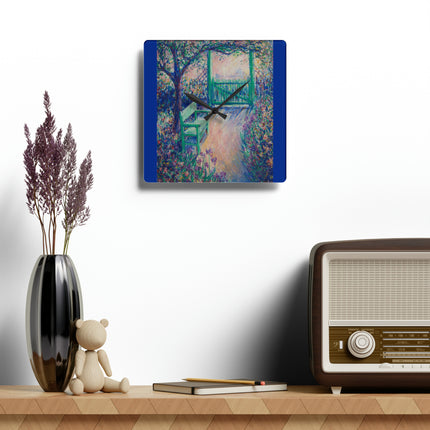 The Artist’s Garden Acrylic Wall Clock, Round and Square