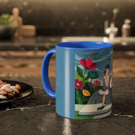The Lady Of The Secret Garden Colorful Mugs – Art Deco Botanical Elegance