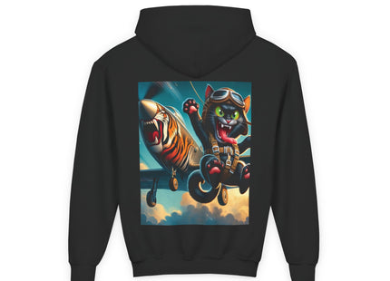 Parachuting Cat Commando Youth Heavy Blend Hooded Sweatshirt