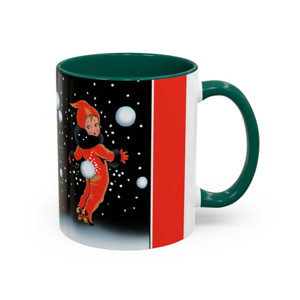 A Festive Snowball Toss Colorful Mugs (11oz, 15oz)