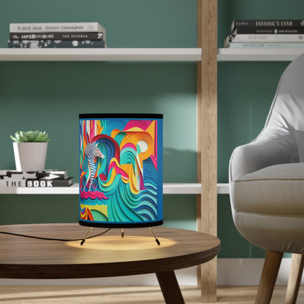 Surfing Zebra Tripod Lamp