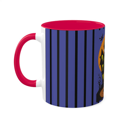Halloween Night at the Haunted House Colorful Mugs, 11oz