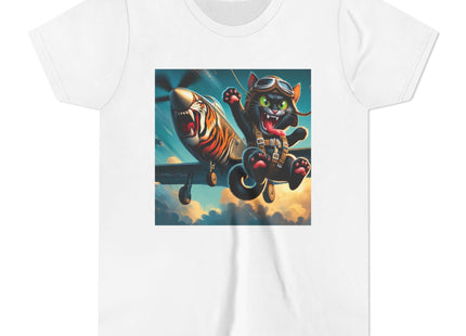 Parachuting Cat Commando Youth Short Sleeve Tee