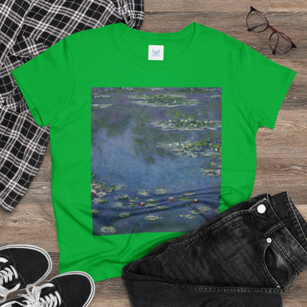 Water Lilies by Claude Monet Women's Midweight Cotton Tee