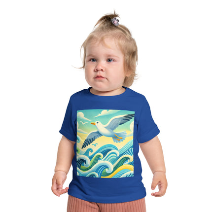 Seagull Riding a Wave Baby T-Shirt – A Splash of Seaside Adventure