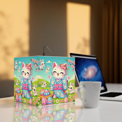 Springtime Kitten’s Easter Joy Light Cube Lamp