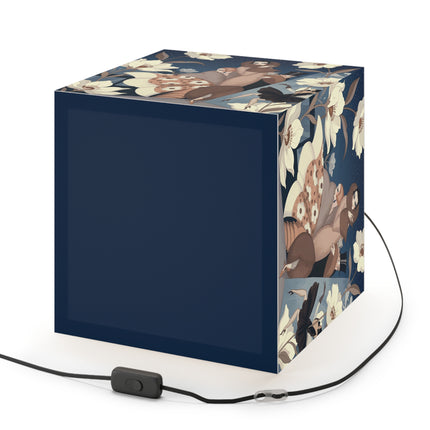 🌸✨ The Midnight Magnolia Masquerade Light Cube Lamp – Art Deco Nocturne