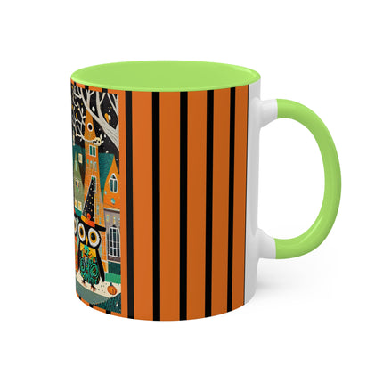 Night of the Trick-or-Treating Owlets Colorful Mugs, 11oz